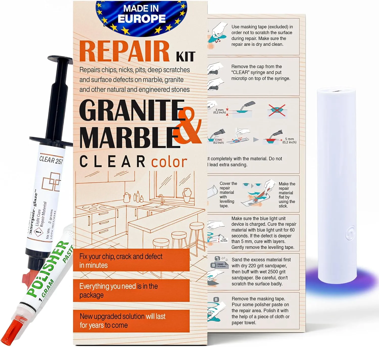 Marble, Granite & Quartz Countertop Repair Kit